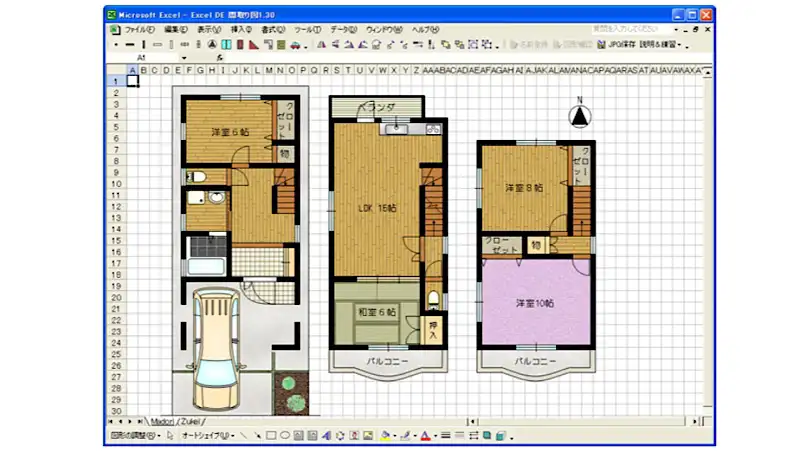 ExcelDe間取り図